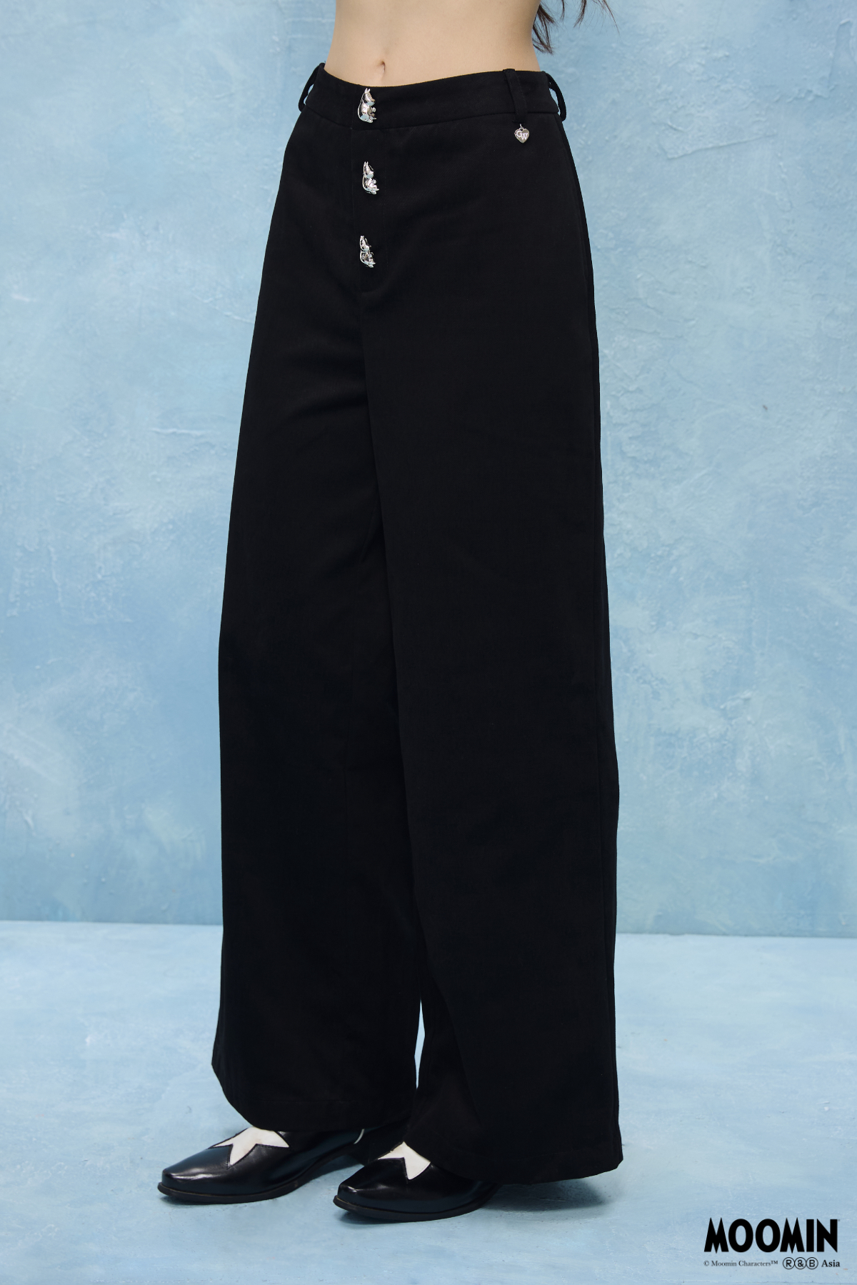 Moomin Buttons Black Trousers - GW26445