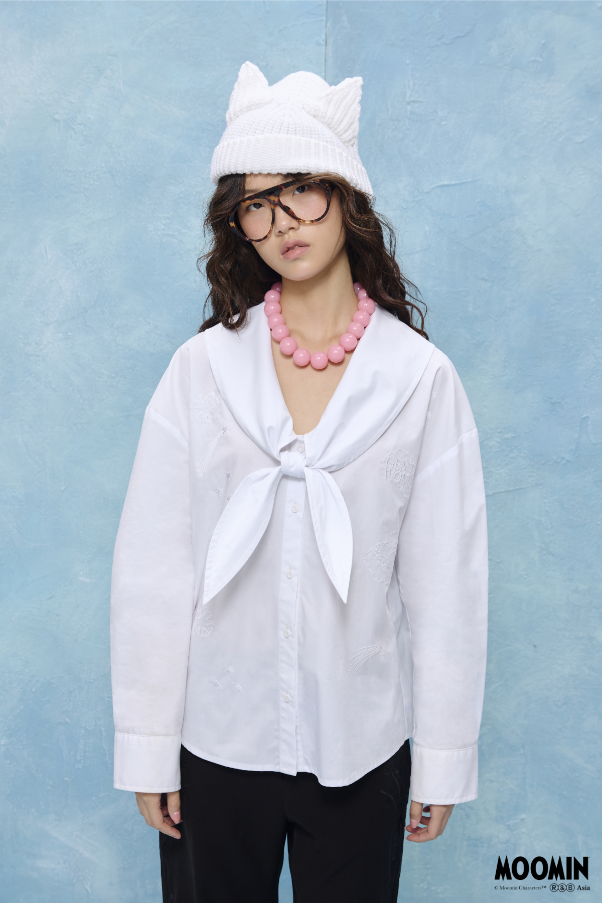 Moomin Scarf Collar Shirt - GW26442