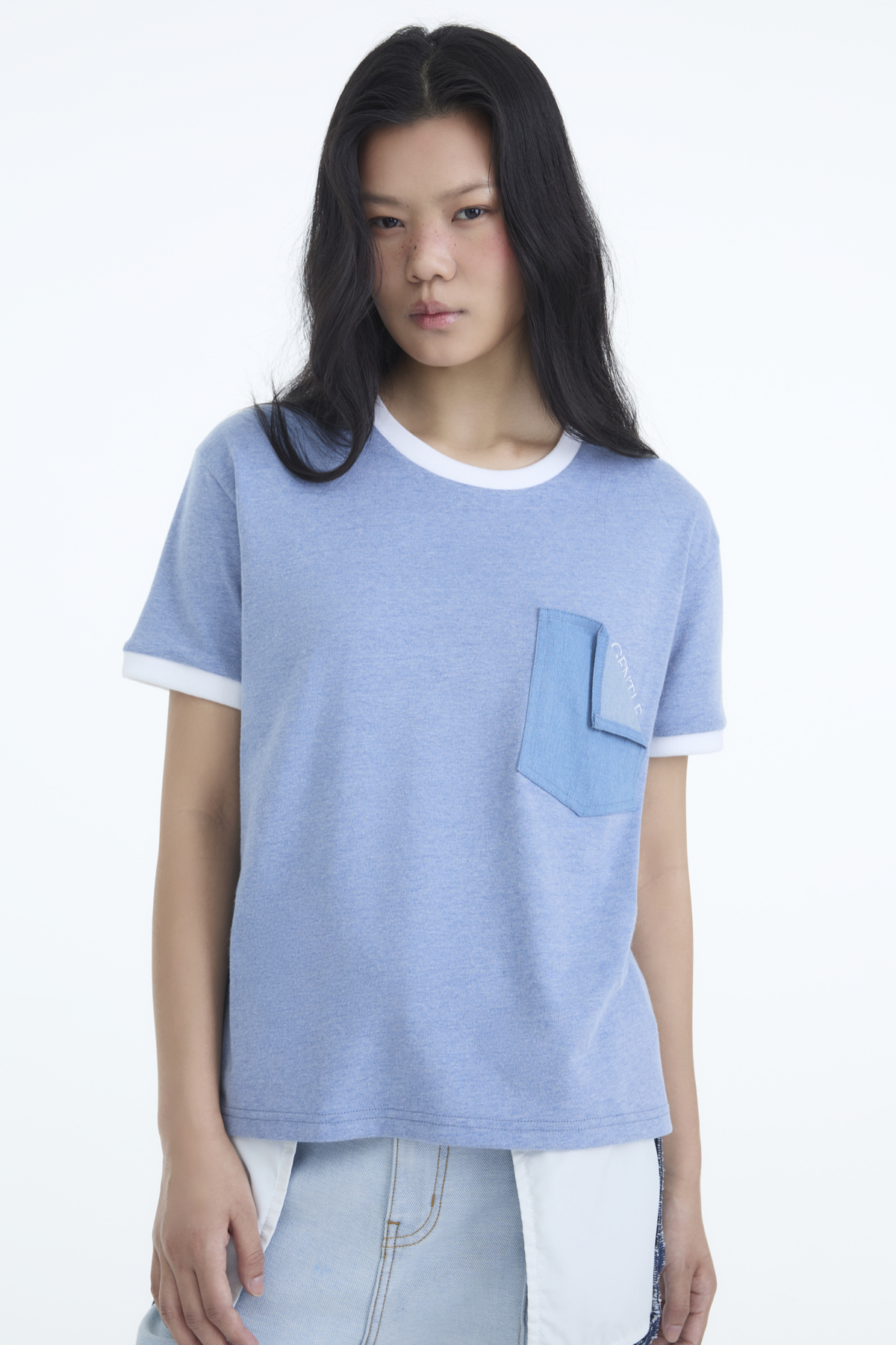 Misplaced Basic Pocket Short Sleeve T-shirt : Blue - GW26594