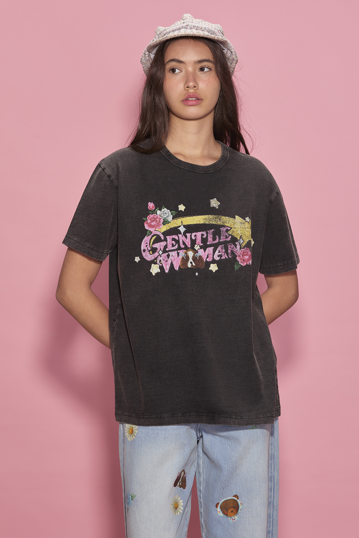 Vintage Stardust washed t-shirt : black - GW26710