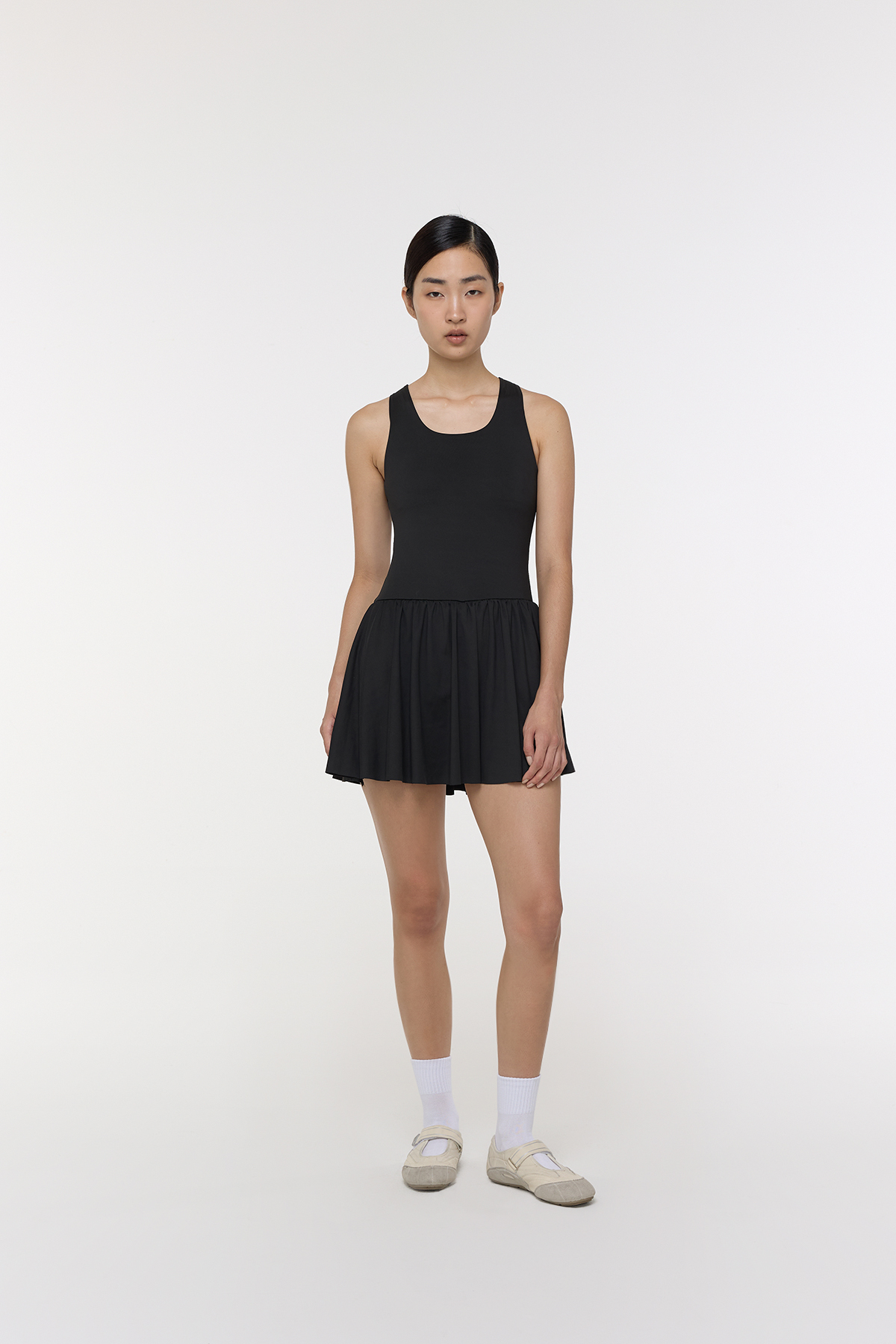 Society Pleated Bra Dress : Black - GW24383