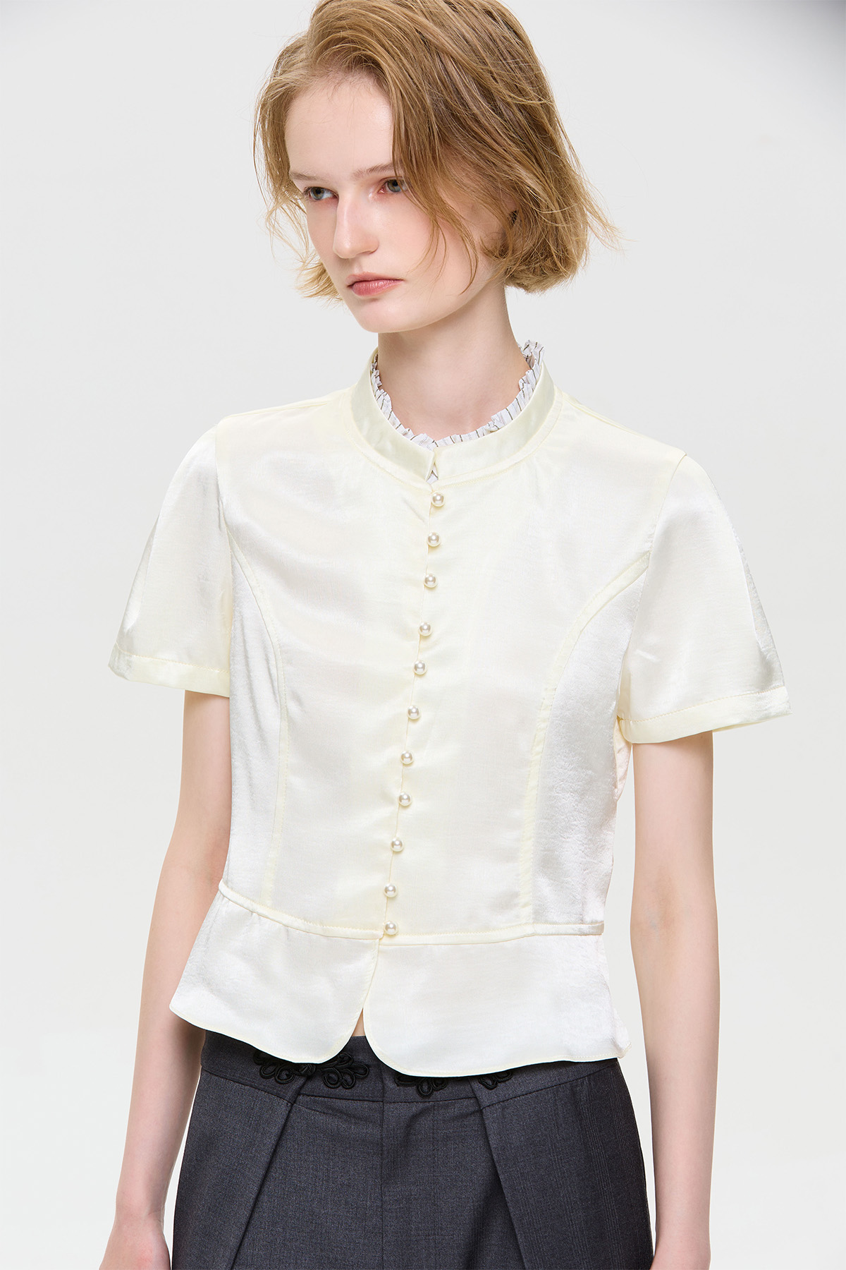 Heritage Button Short Sleeve Top - GW27297