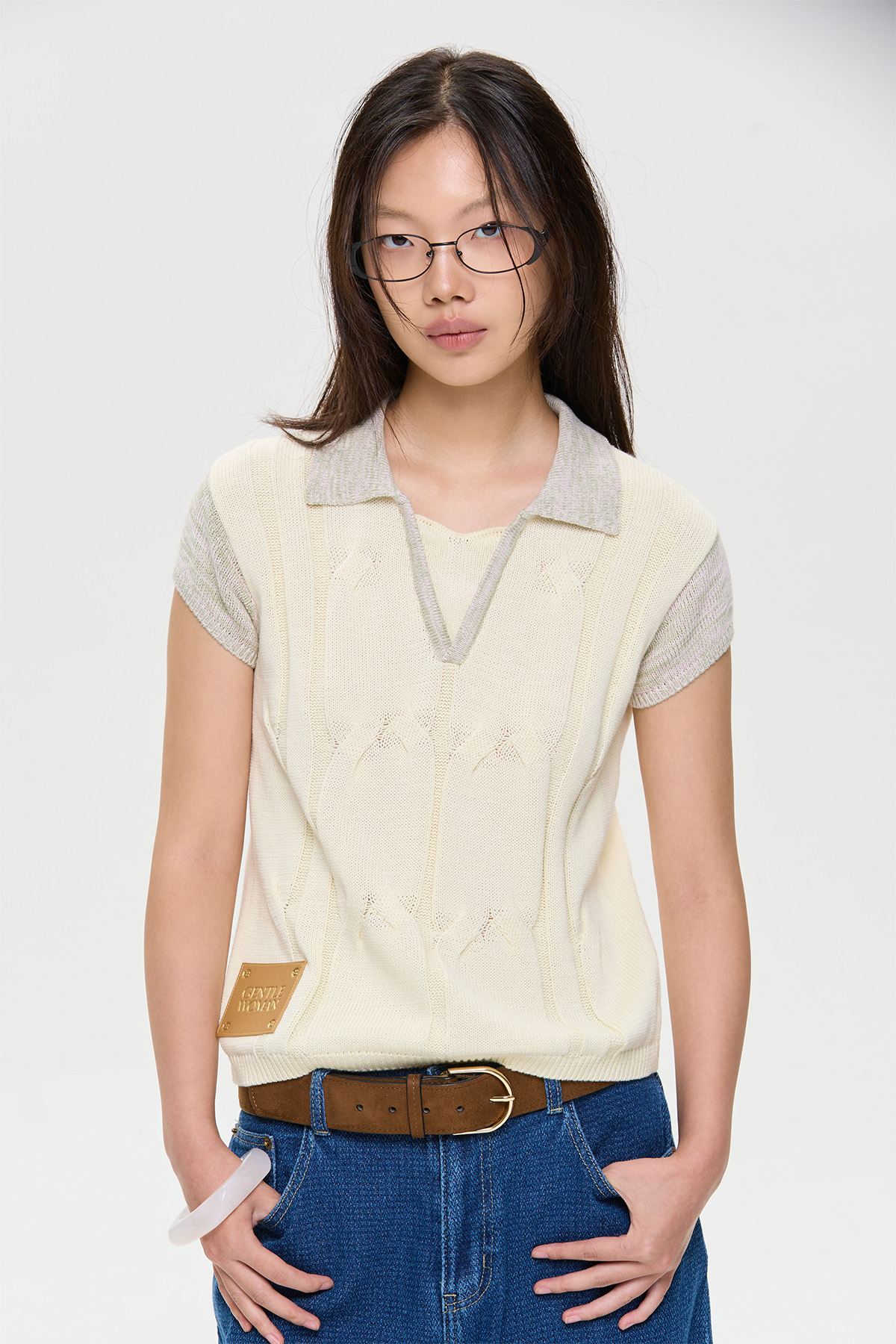 Winter Cloud Polo Knit - GW27323
