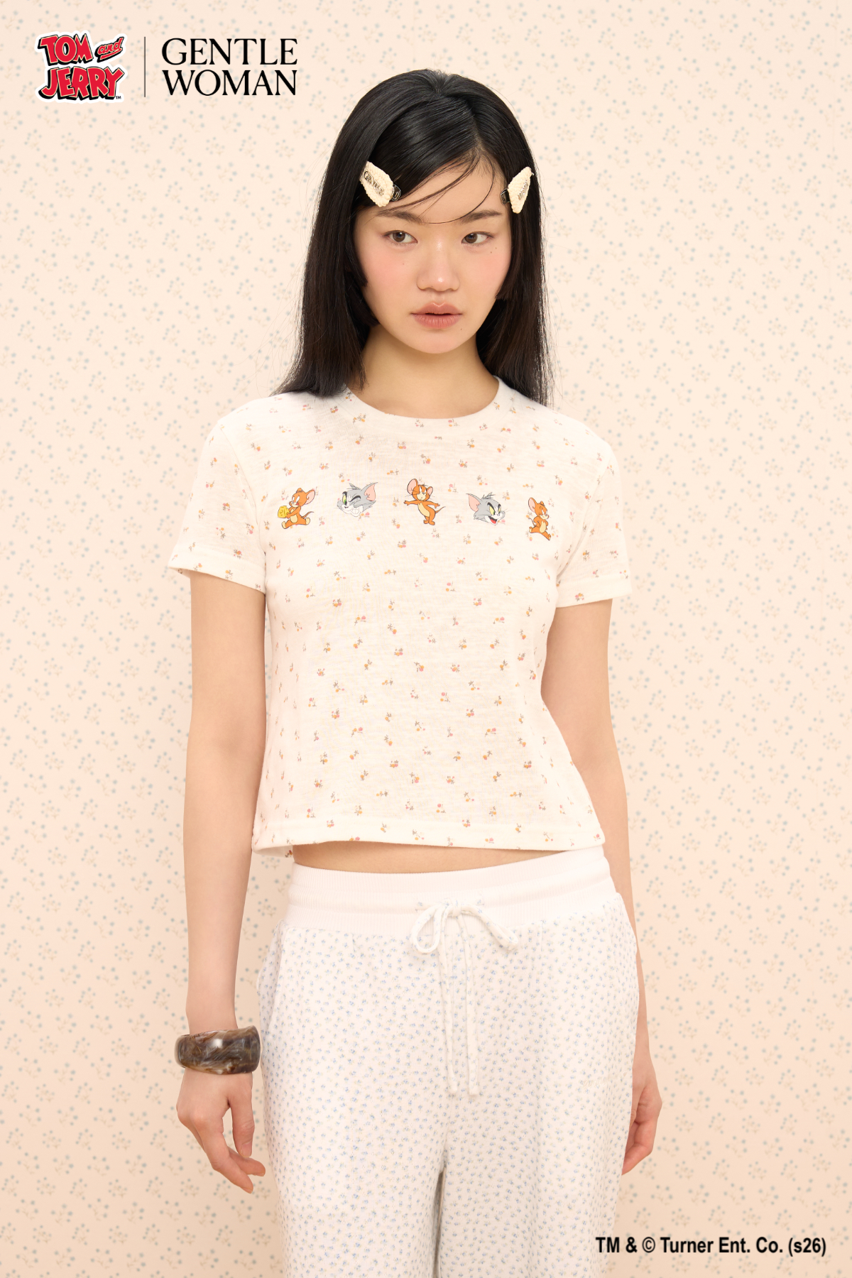 Tom and Jerry Tiny Floral Baby Tee  - GW26735