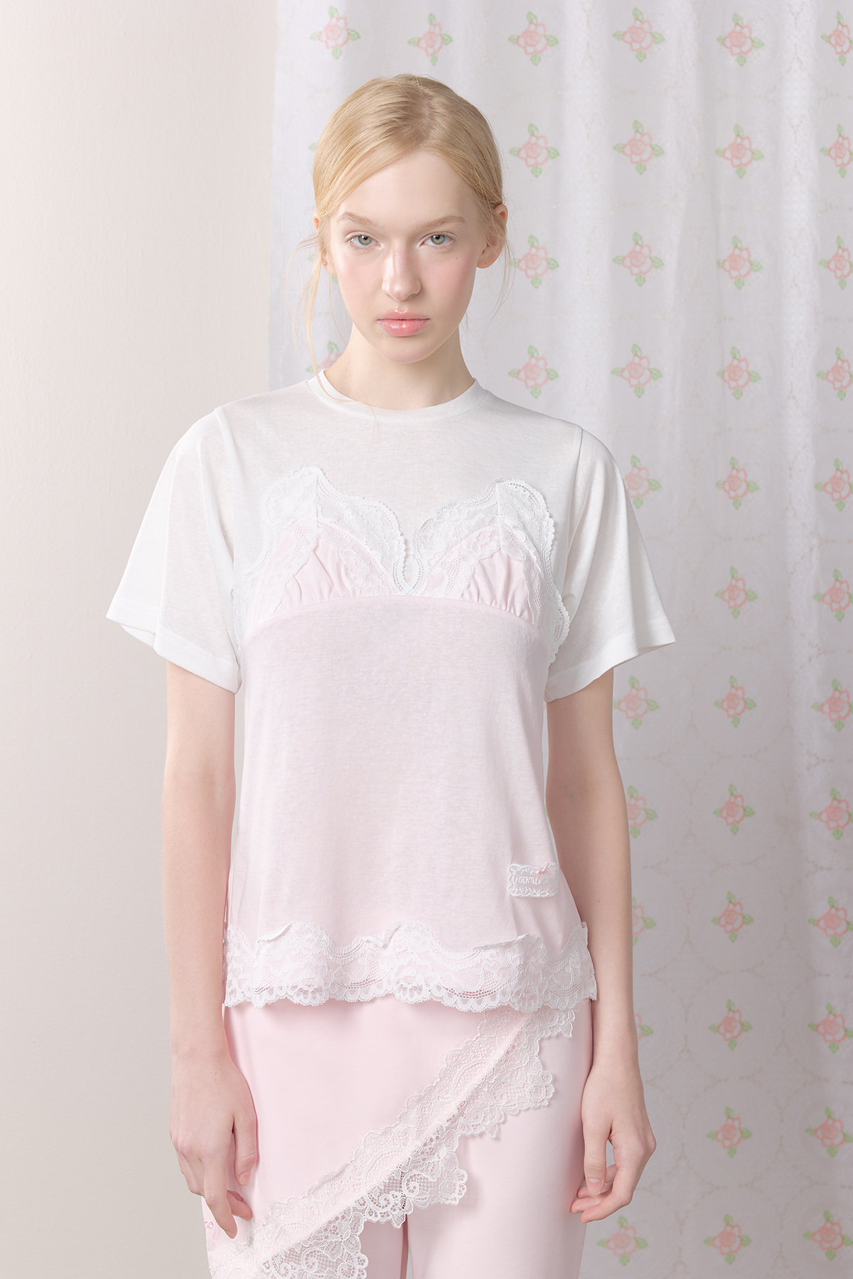 Lace Front Panel T-Shirt - GW27435