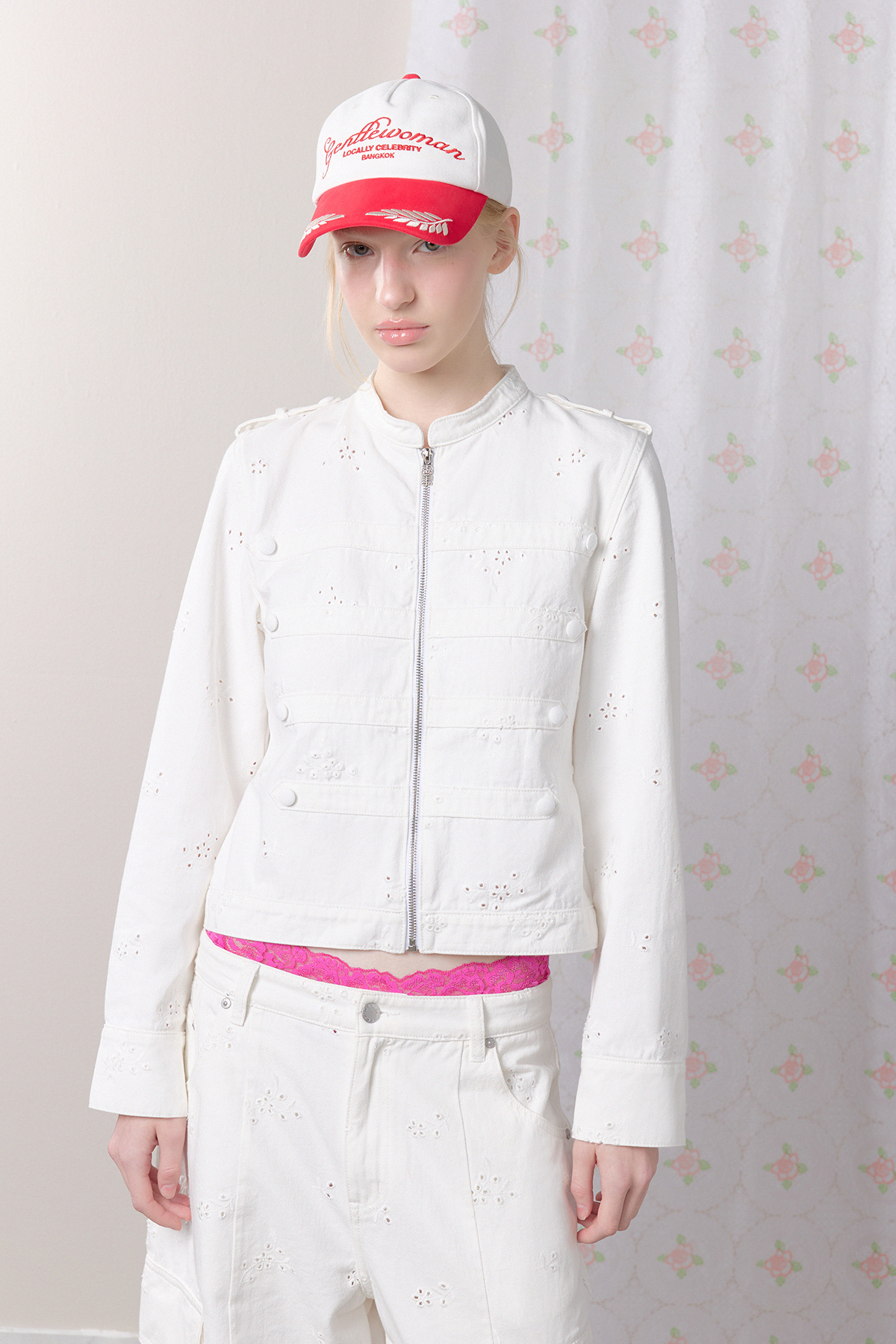Eyelet Bloom Denim Jacket - GW27407
