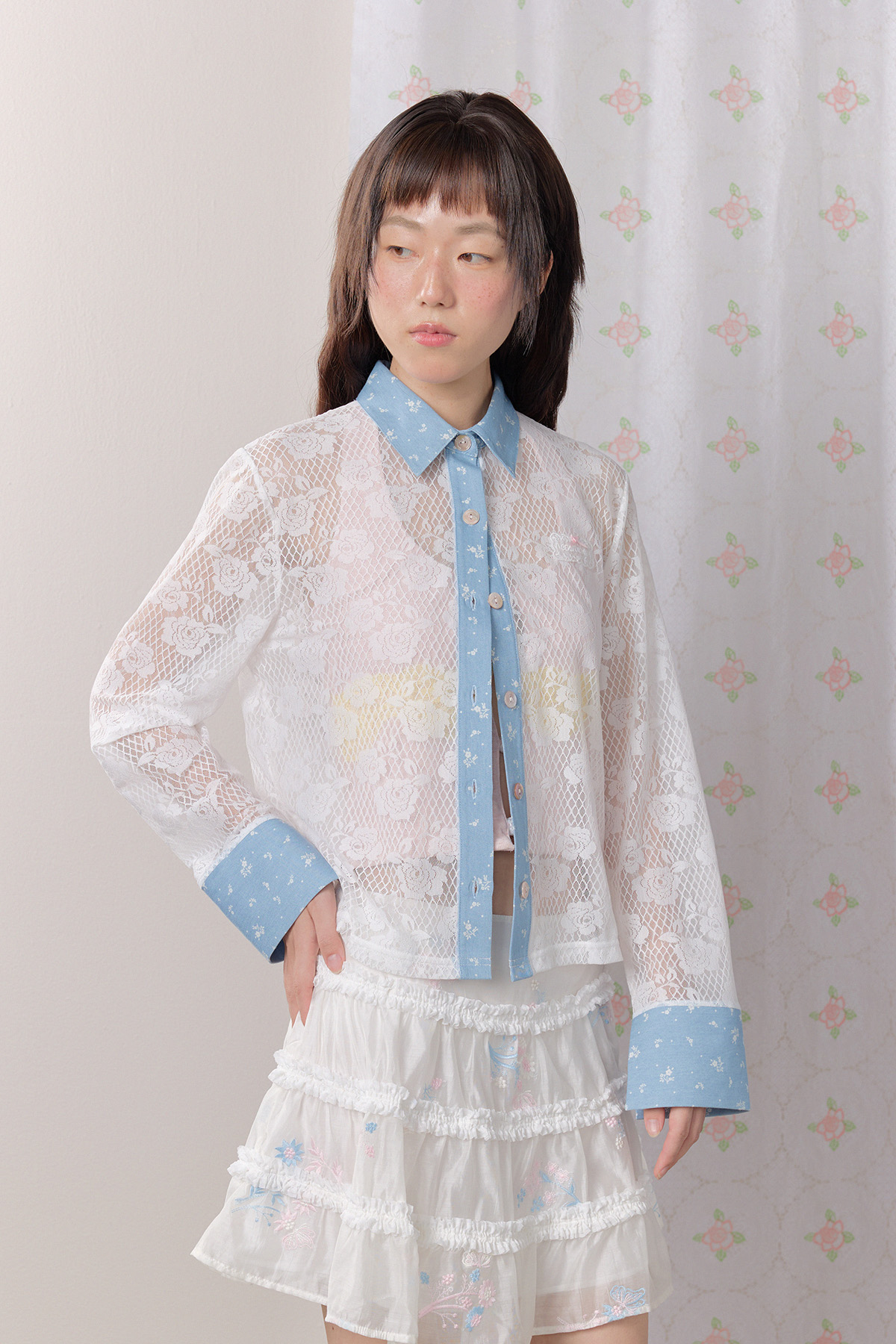 Rosaline Lace Denim Shirt - GW27439