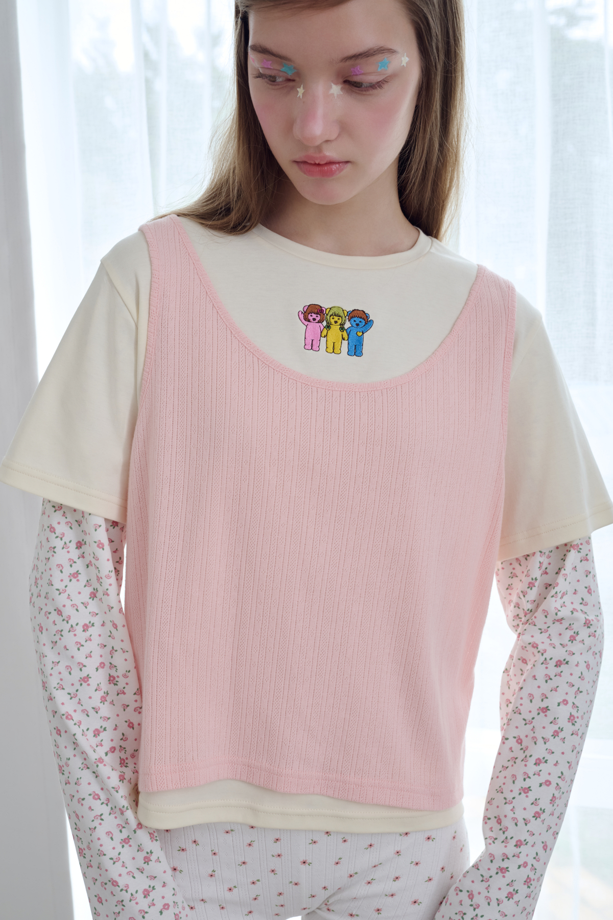 Triple Layered Tee : Pink - GW28525
