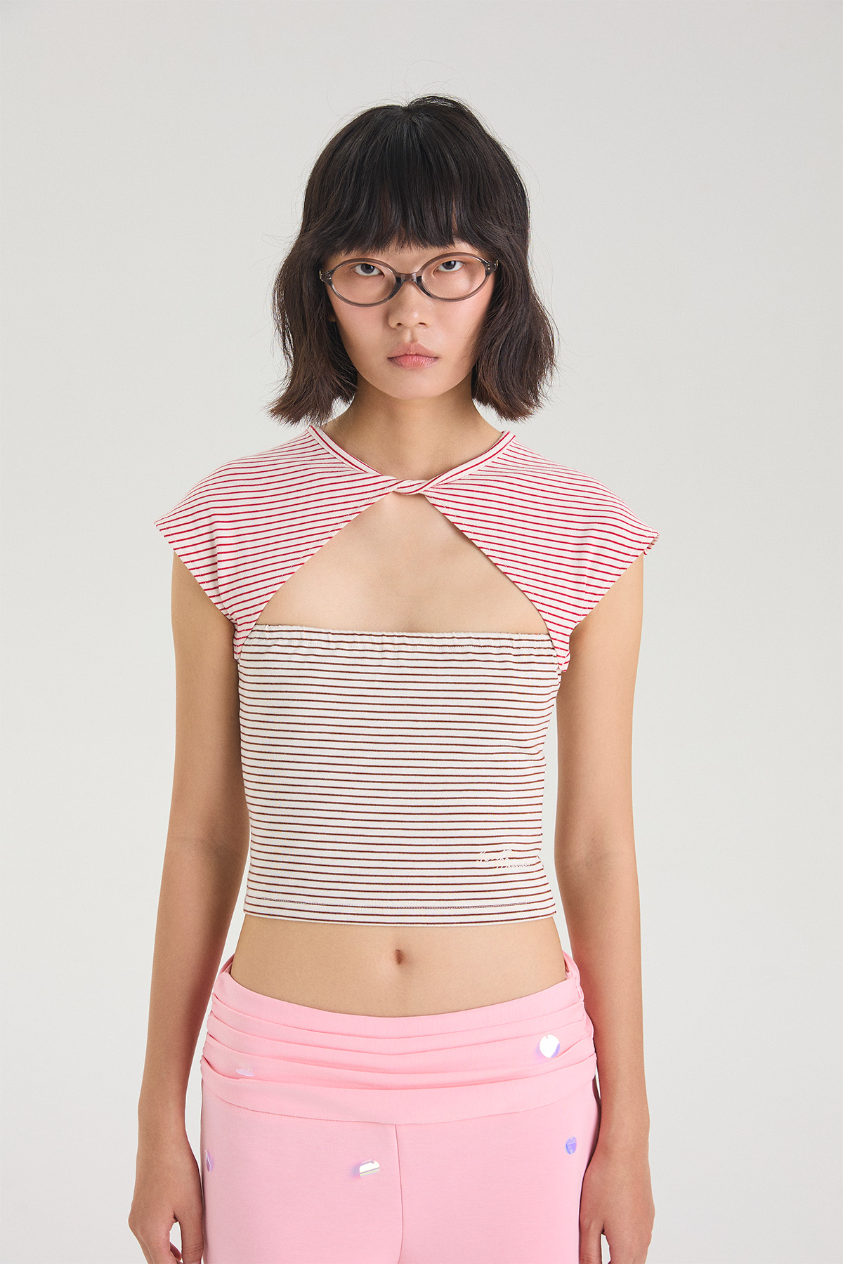 Dual Tone Stripe Top - GW27689