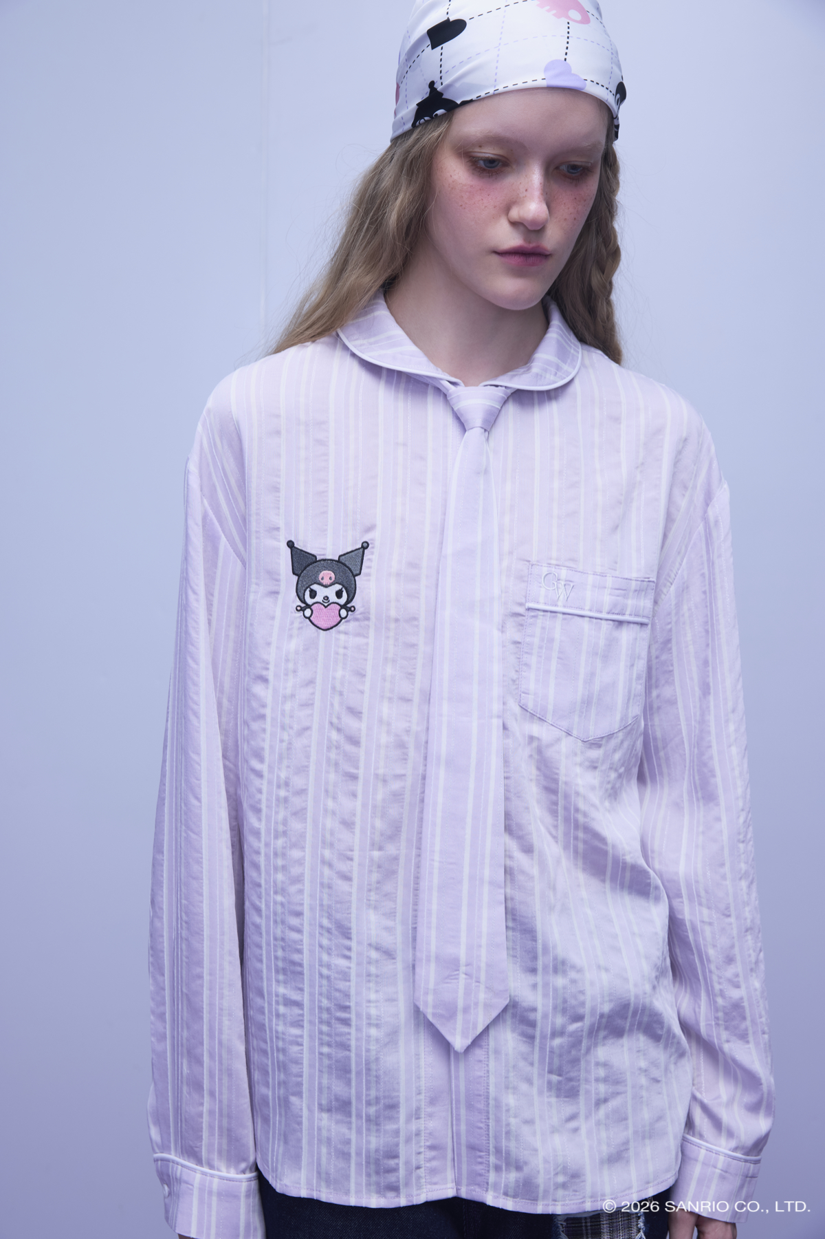 KUROMI DREAMY TIE LONG SLEEVE SHIRT - GW27344