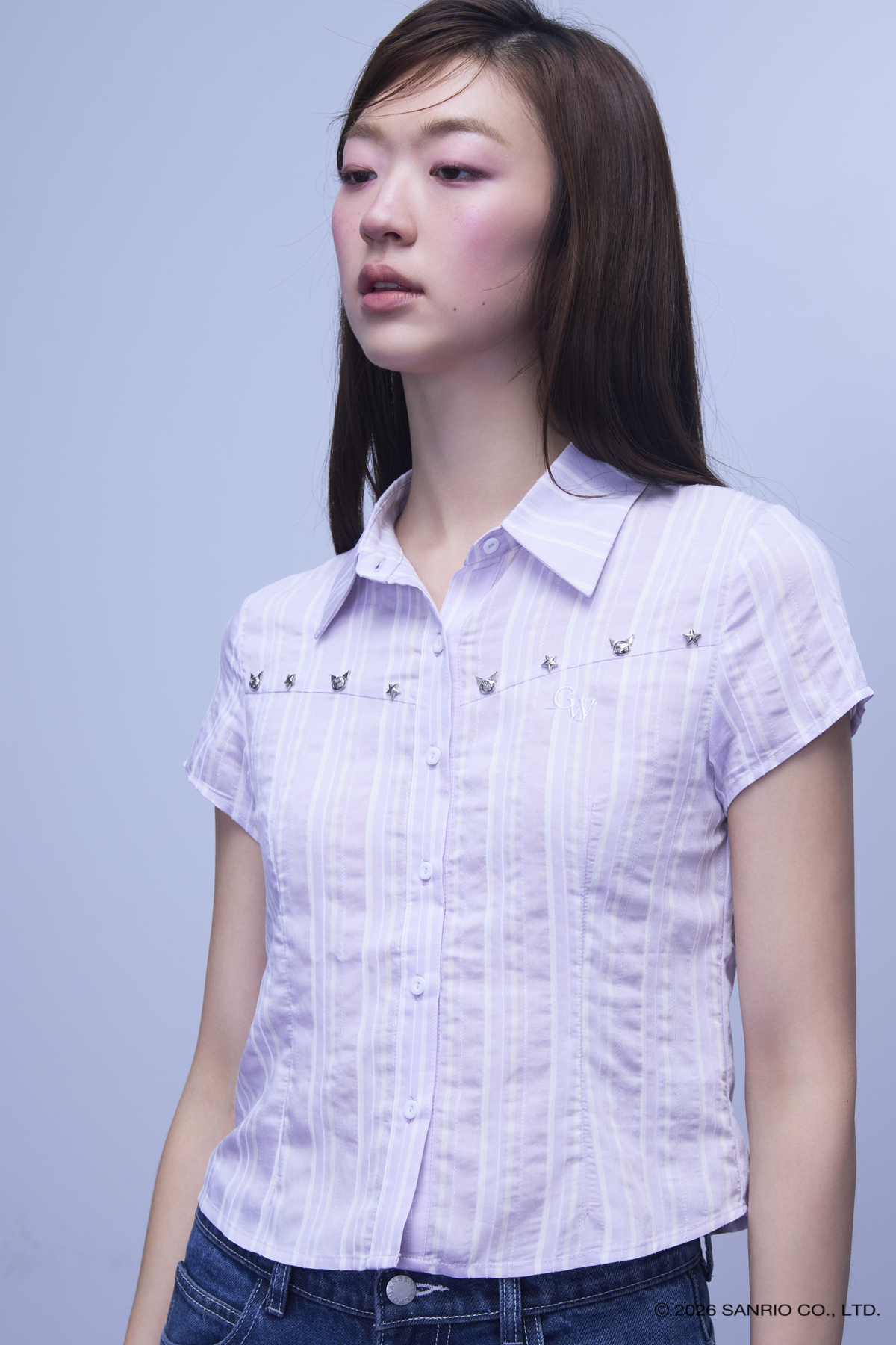 KUROMI OUTLINE SHORT SLEEVE SHIRT - GW27343