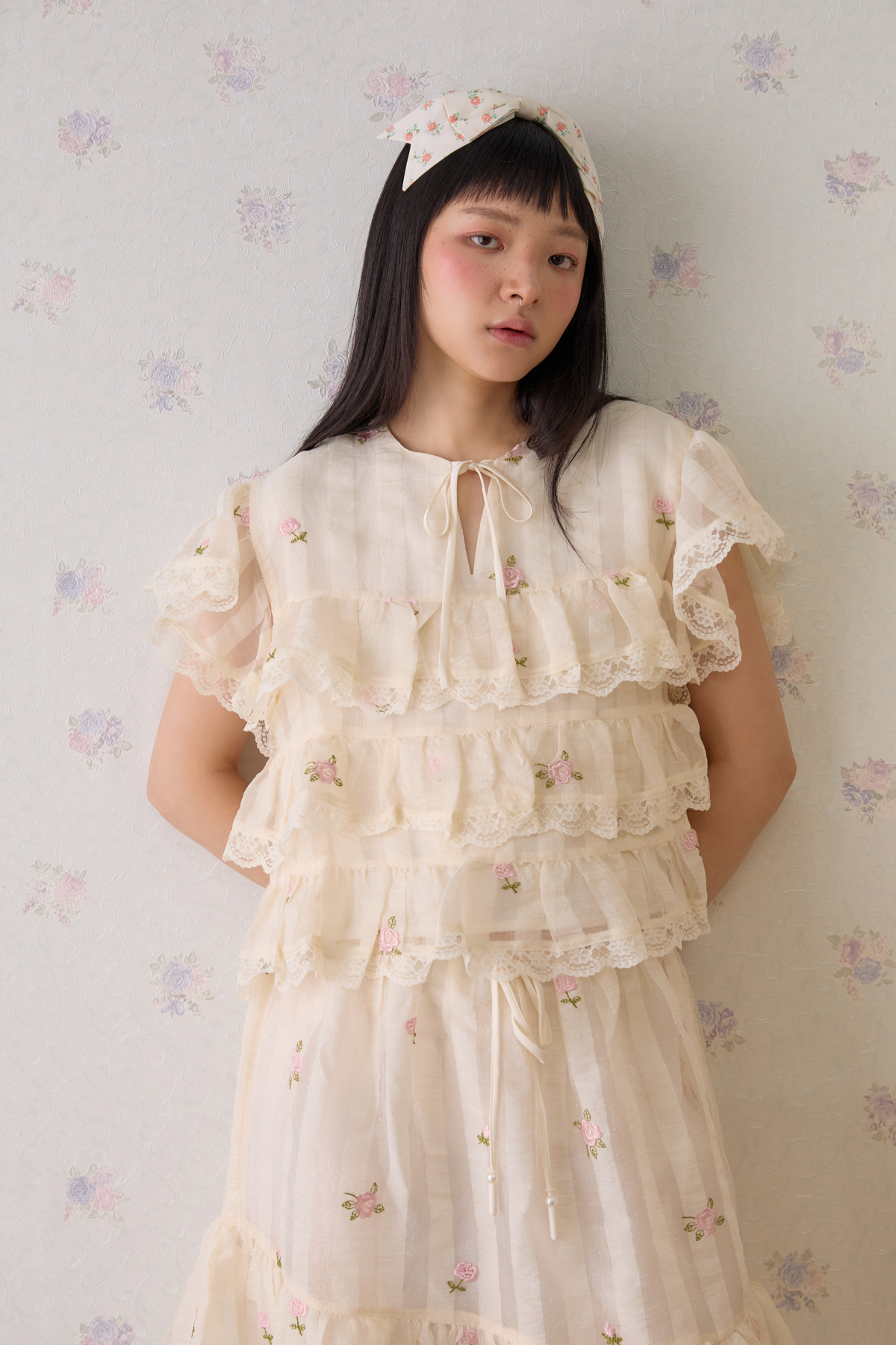 Petite Fleur Ruffle Top - GW27773