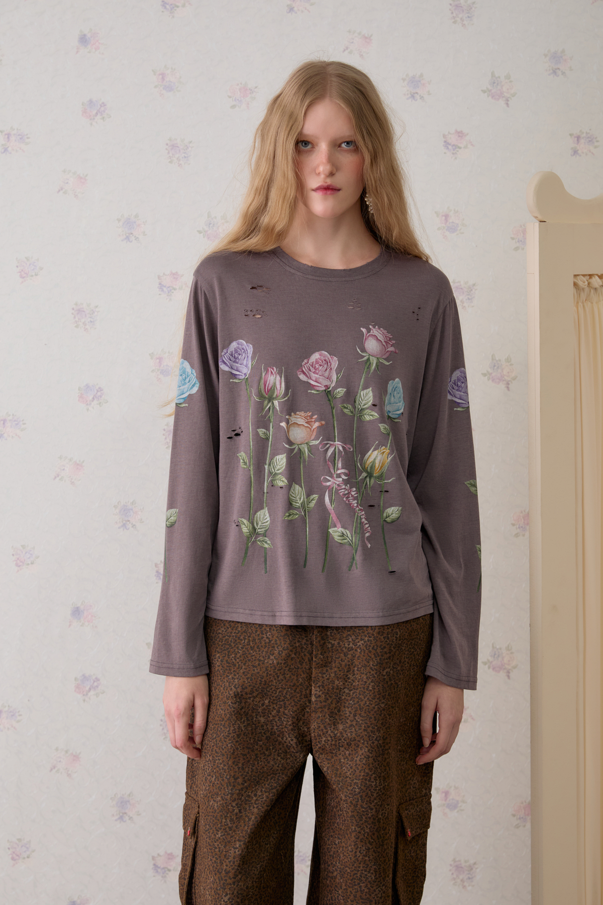 Midnight Roseraie Long Sleeve Top - GW27802