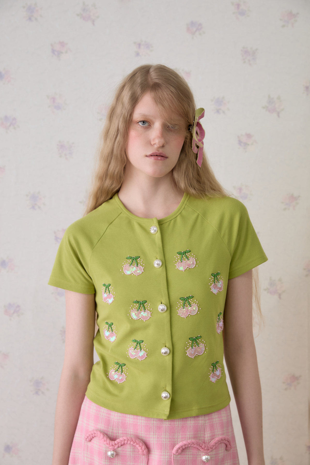 Cerise Embellished Tee - GW27789