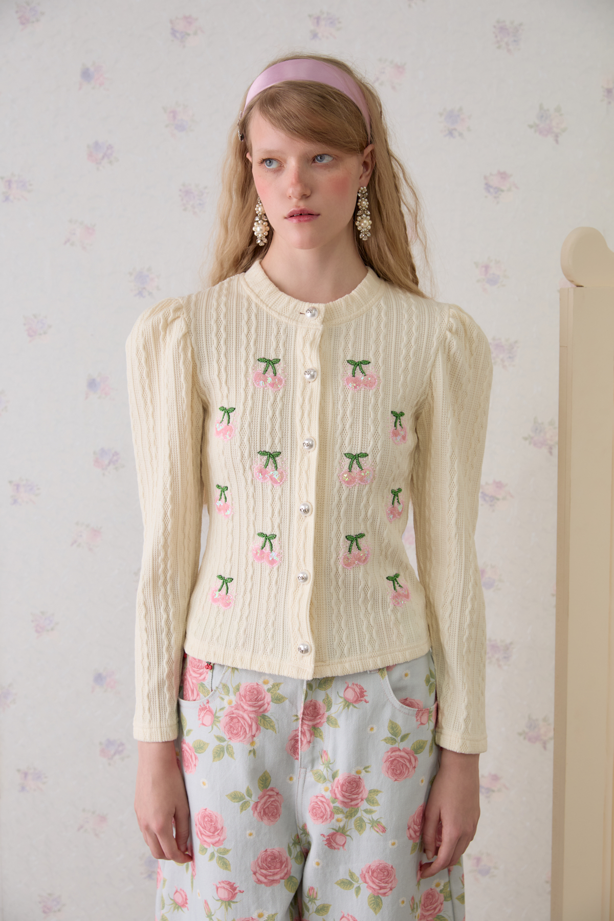 Cerise Cable Cardigan - GW27788