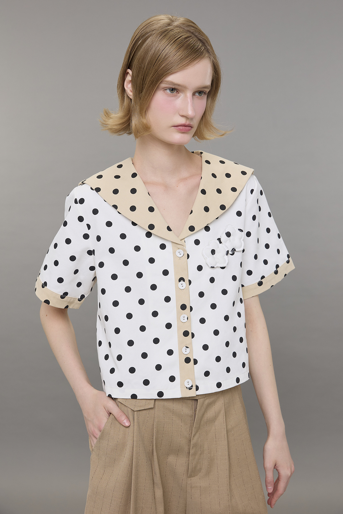 Sculpted Polka Shirt - GW27553