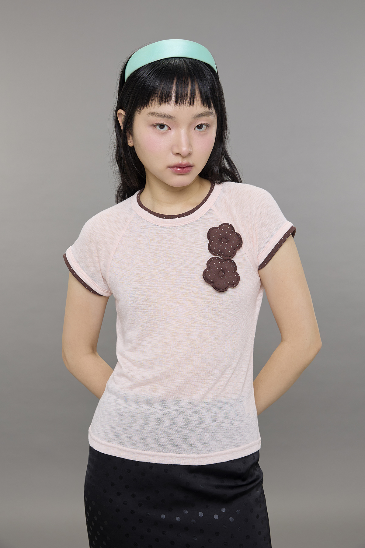 Pêche Rosette Baby Tee - GW27545