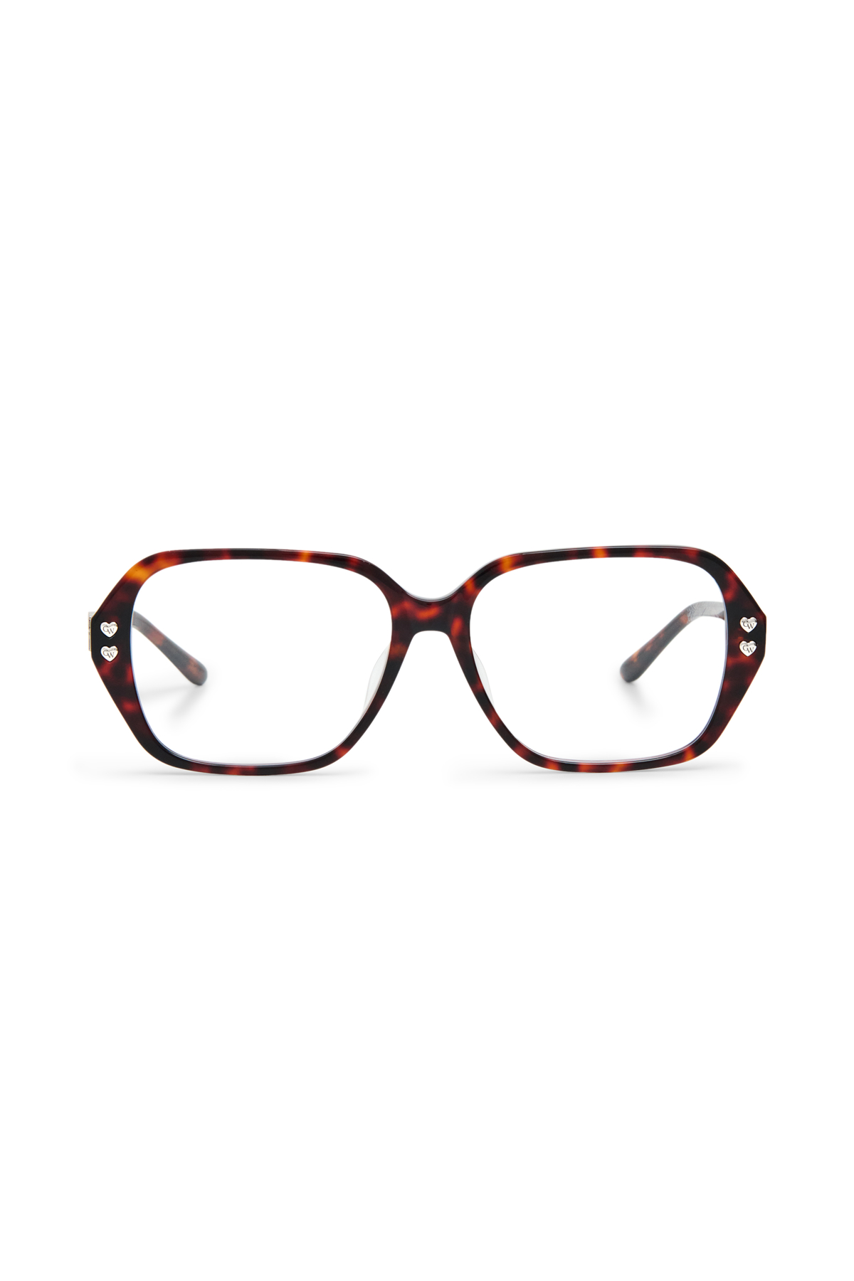 TORTOISE SCULPTED SQUARE SUNGLASSES - GW26521.2