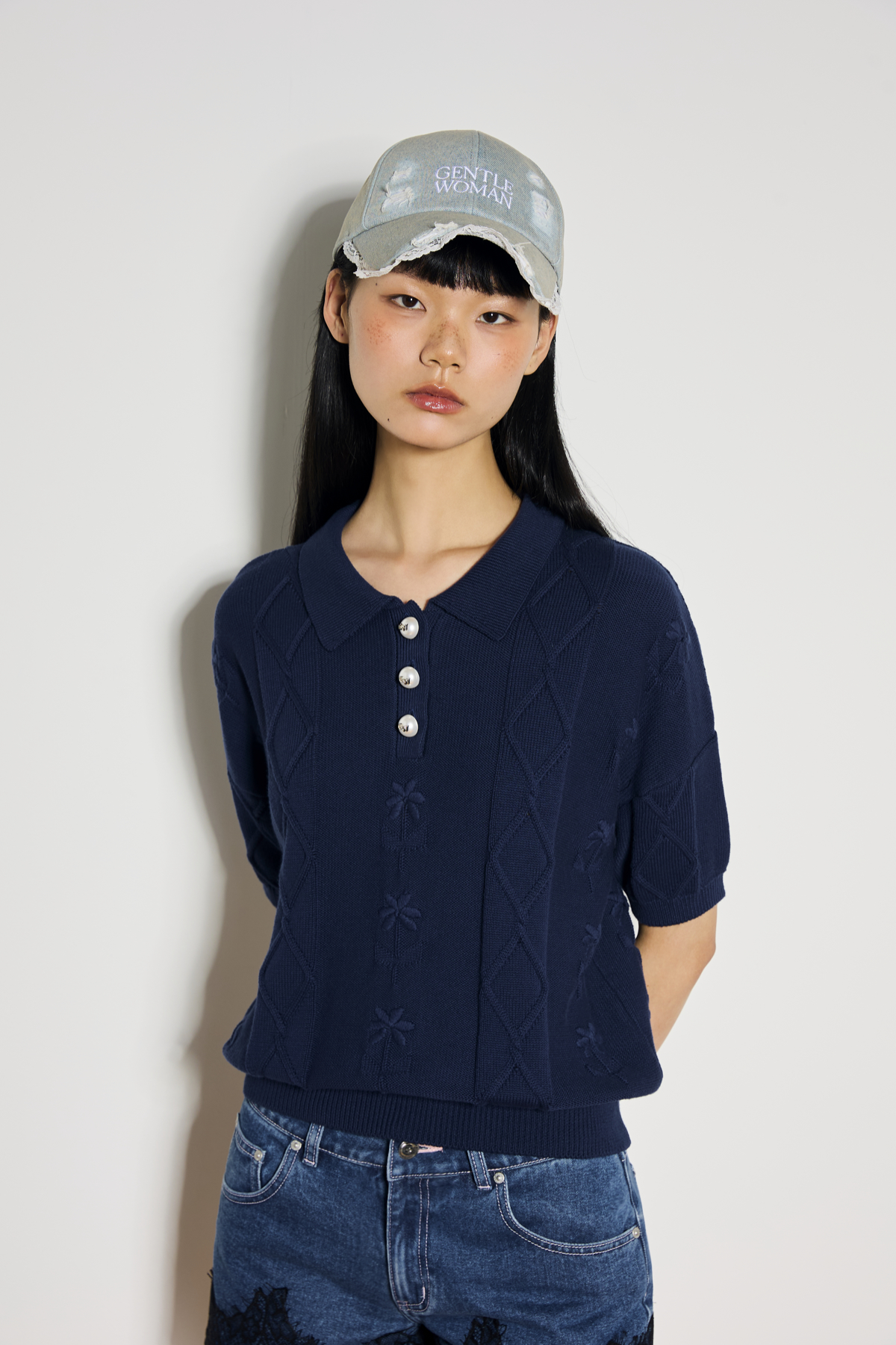 POSY POLO KNIT TOP - GW27174