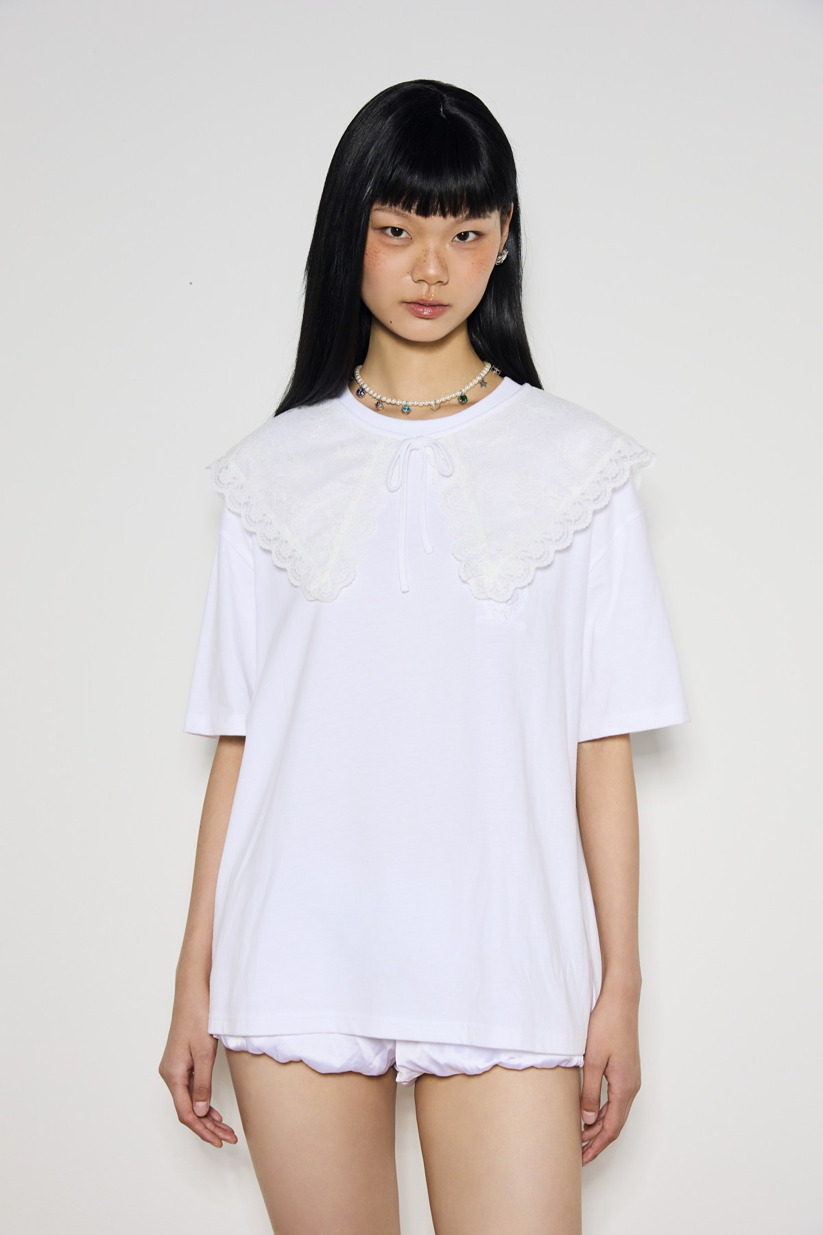 DOILY-COLLARED T-SHIRT - GW27154