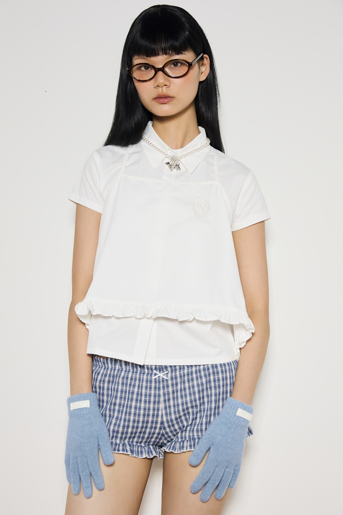 PINAFORE LAYERED TOP : WHITE - GW27151.1